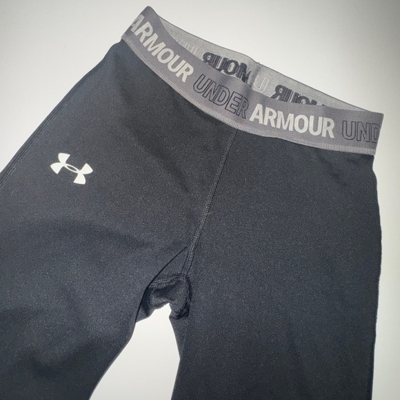 OFFER A PRICE THIS MUST GO UNDER ARMOR GIRLS MFO BLACK LEGGINGS SIZE L - Picture 1 of 13